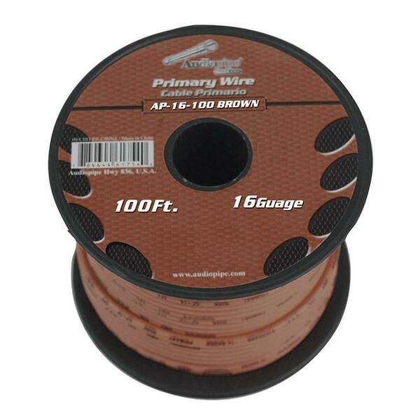 Audiopipe 100 ft. 16 gauge Brown Primary Wire AP16100BR